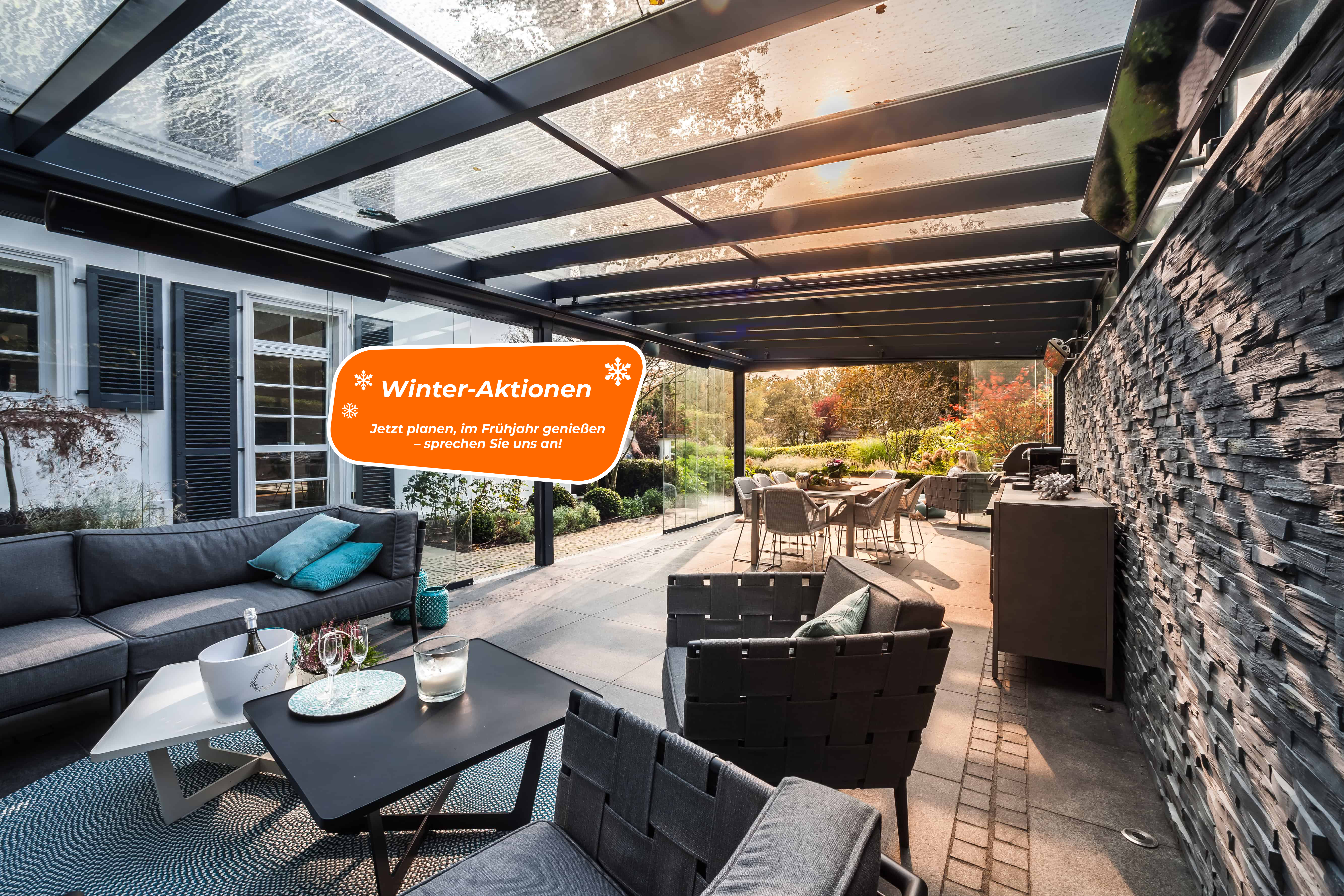 Gewe Design Terrassenüberdachung Mit Glaswänden