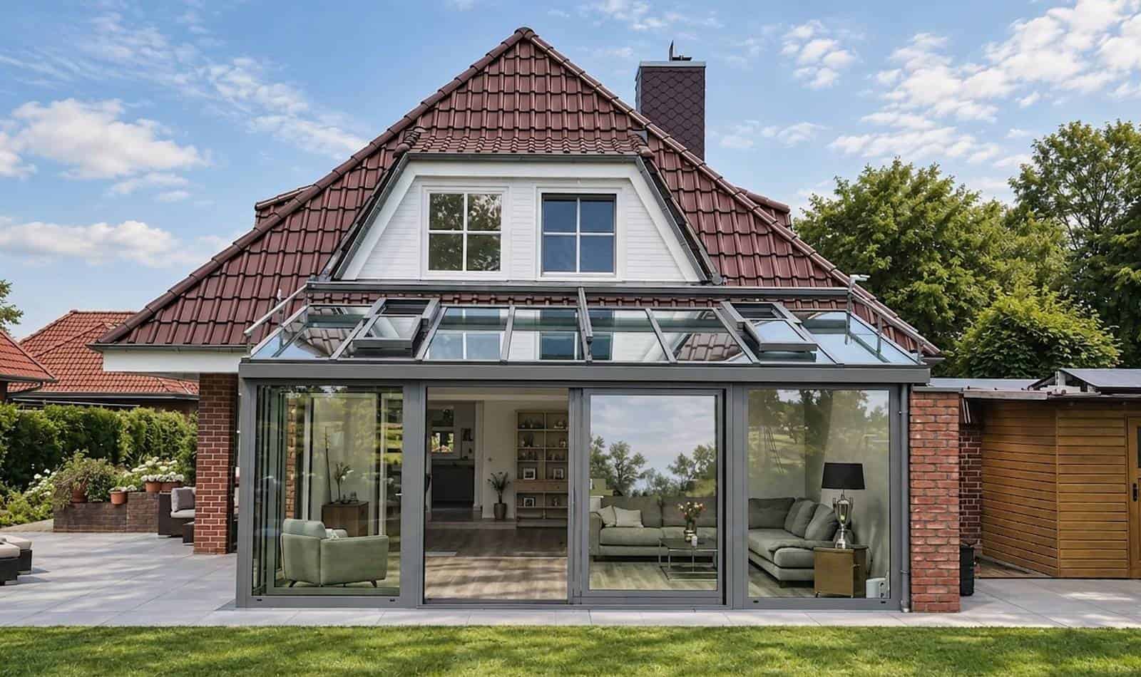 Erneuerter Wintergarten aus Aluminium mit Satteldach – Projekt 1